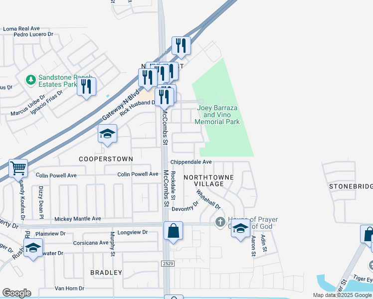 map of restaurants, bars, coffee shops, grocery stores, and more near 5825 Chippendale Avenue in El Paso