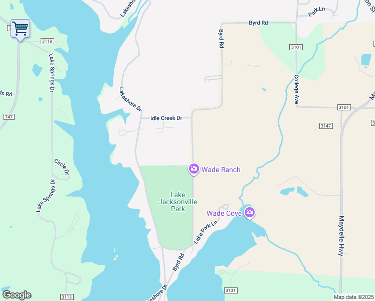 map of restaurants, bars, coffee shops, grocery stores, and more near 2133 Byrd Road in Jacksonville