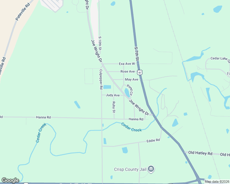 map of restaurants, bars, coffee shops, grocery stores, and more near 101-199 Ruby Street in Cordele