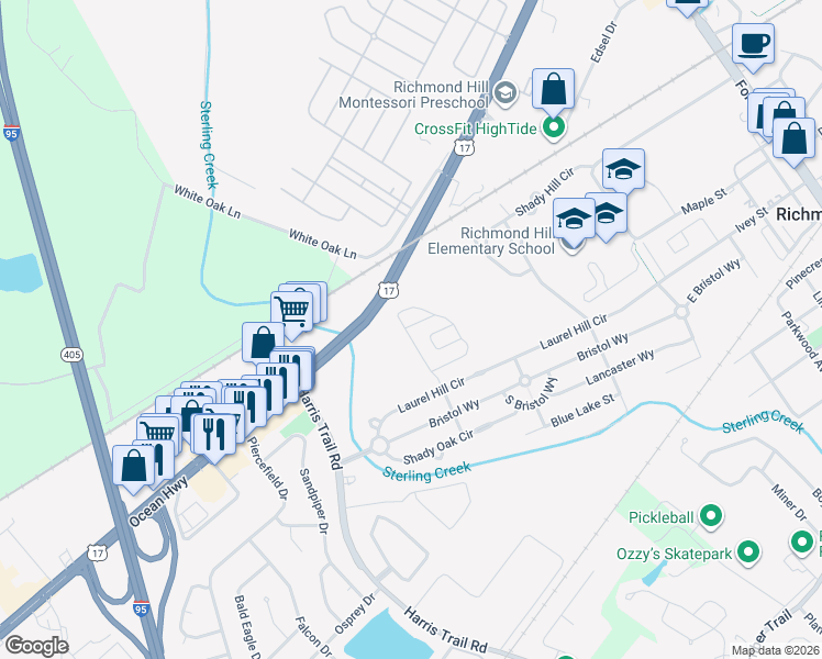 map of restaurants, bars, coffee shops, grocery stores, and more near 55 Chey Hill Lane in Richmond Hill