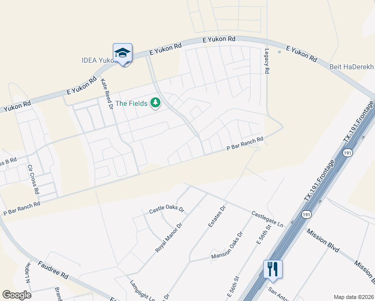 map of restaurants, bars, coffee shops, grocery stores, and more near 7323 Horton Ranch Road in Odessa