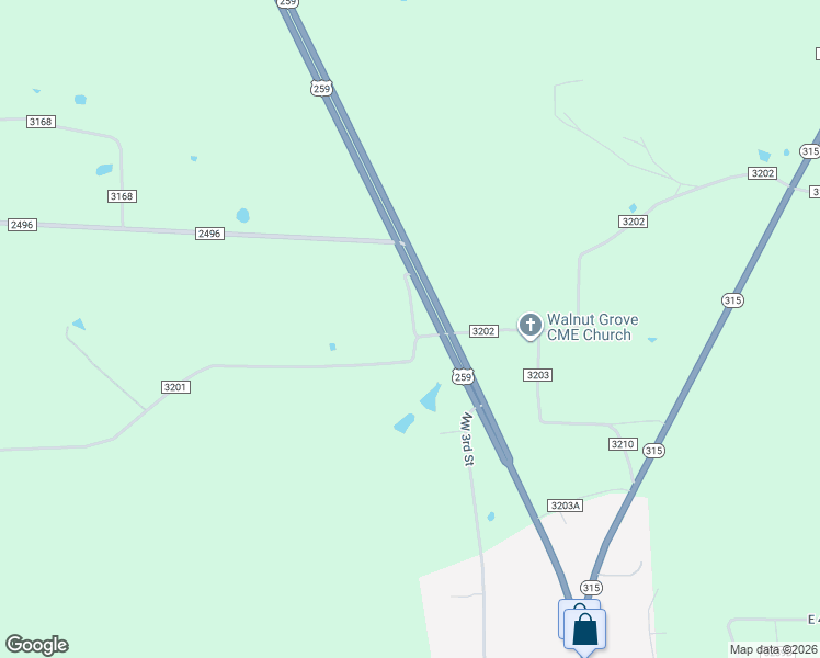 map of restaurants, bars, coffee shops, grocery stores, and more near 170 County Road 3201 in Mount Enterprise