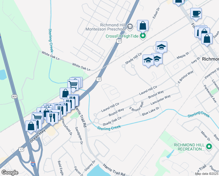map of restaurants, bars, coffee shops, grocery stores, and more near 60 Chey Hill Lane in Richmond Hill