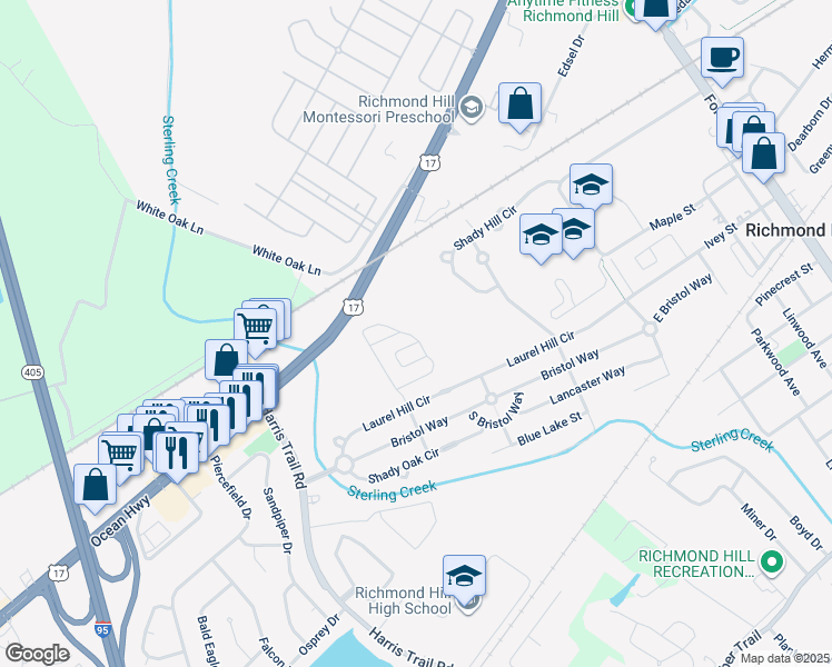 map of restaurants, bars, coffee shops, grocery stores, and more near 270 Summer Hill Way in Richmond Hill