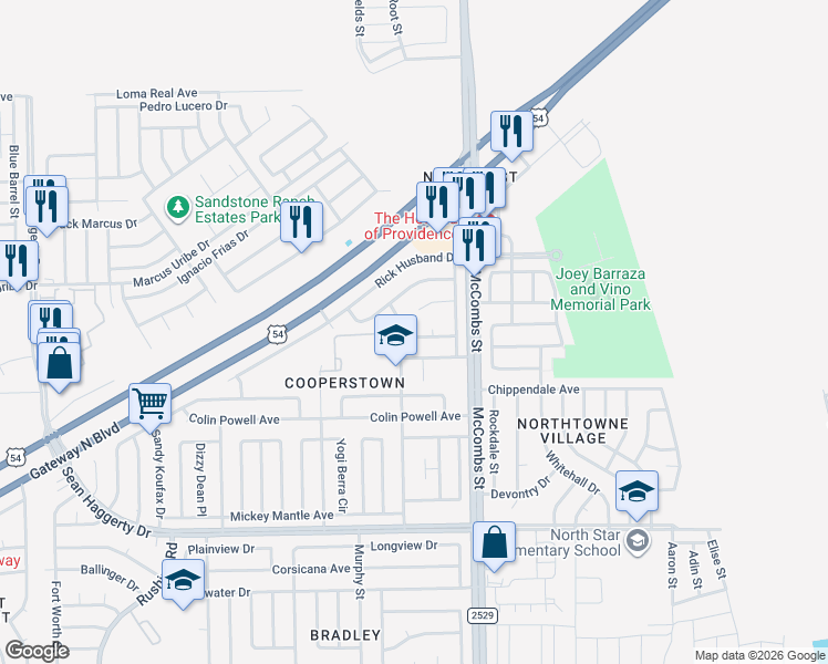 map of restaurants, bars, coffee shops, grocery stores, and more near 5709 Kalpana Chawla Court in El Paso