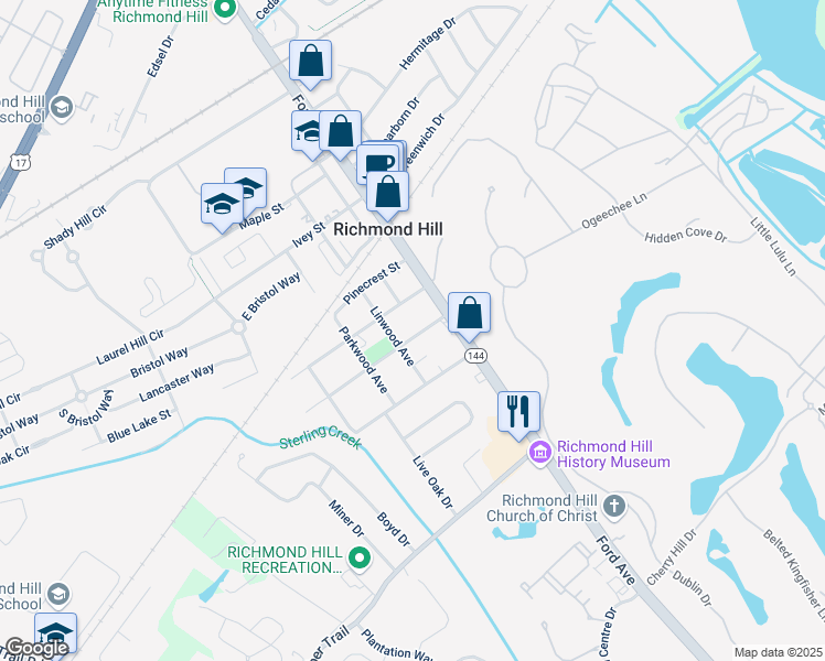 map of restaurants, bars, coffee shops, grocery stores, and more near 116 Magnolia Street in Richmond Hill
