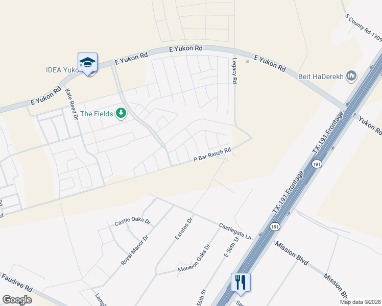 map of restaurants, bars, coffee shops, grocery stores, and more near 7412 Horton Ranch Road in Odessa