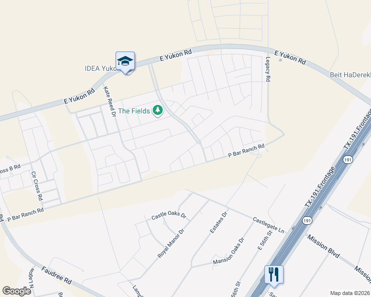 map of restaurants, bars, coffee shops, grocery stores, and more near 7323 Horton Ranch Road in Odessa