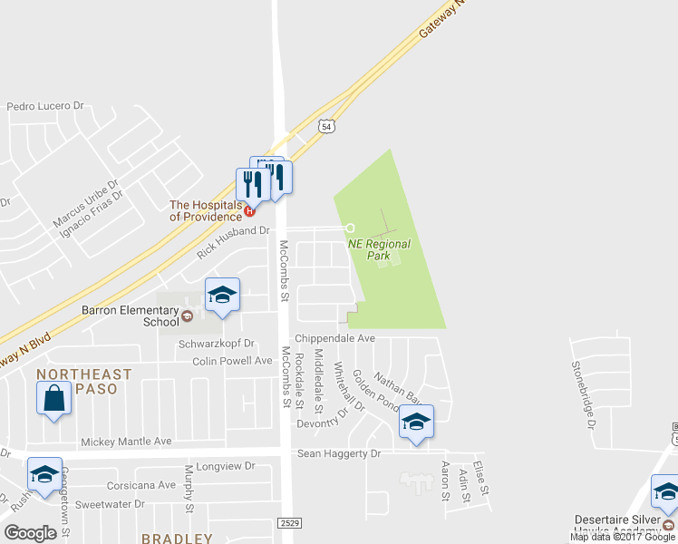 map of restaurants, bars, coffee shops, grocery stores, and more near 11138 Redstone Cove Drive in El Paso