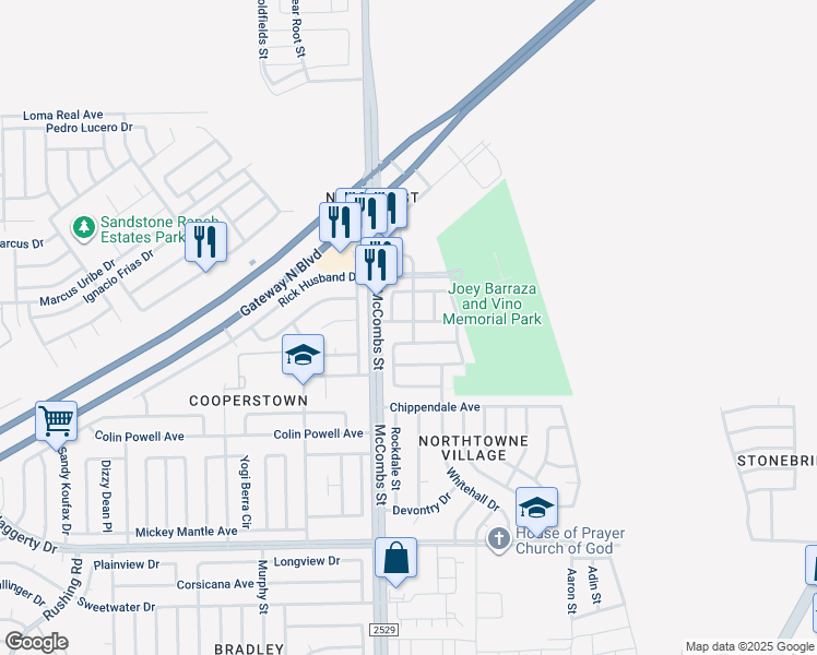 map of restaurants, bars, coffee shops, grocery stores, and more near 5810 Redstone Mesa Court in El Paso