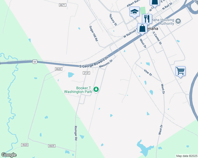 map of restaurants, bars, coffee shops, grocery stores, and more near 260 Private Road 105 in Tenaha
