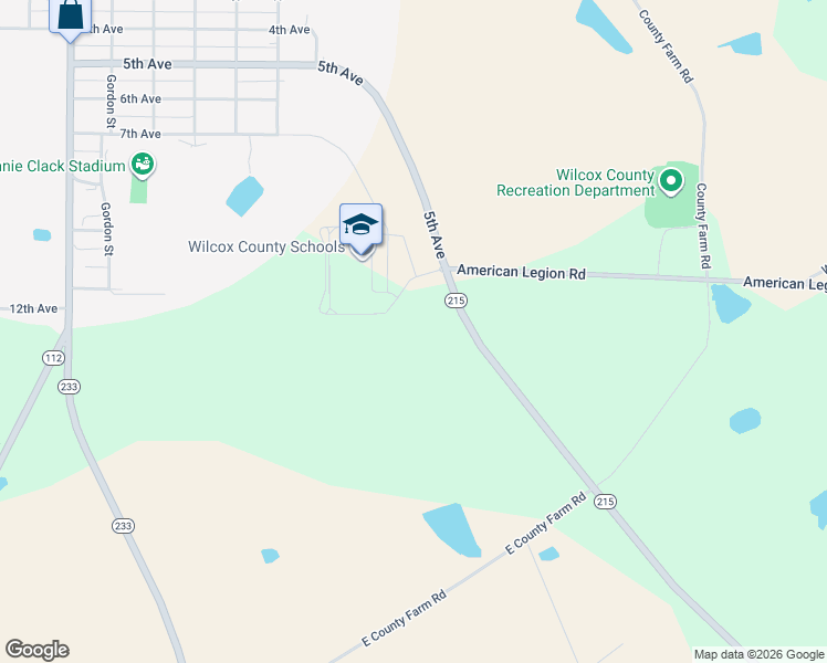map of restaurants, bars, coffee shops, grocery stores, and more near Georgia 215 in Rochelle