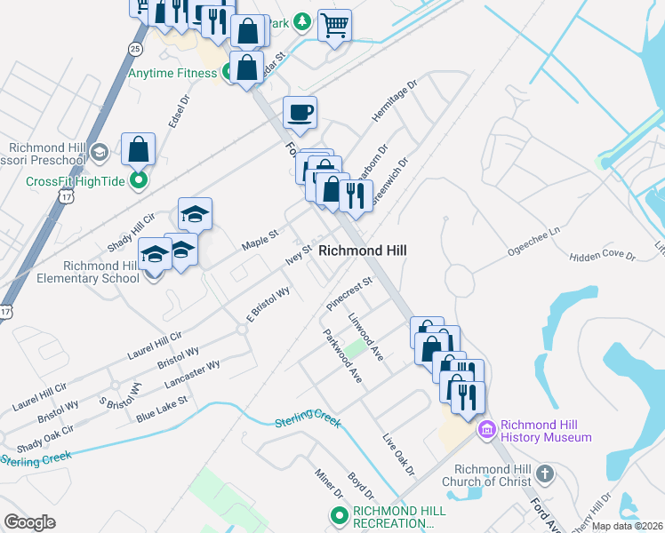 map of restaurants, bars, coffee shops, grocery stores, and more near 71.000000 Cherry Street in Richmond Hill