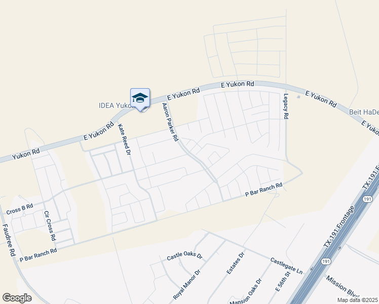 map of restaurants, bars, coffee shops, grocery stores, and more near Aaron Parker Road in Ector County