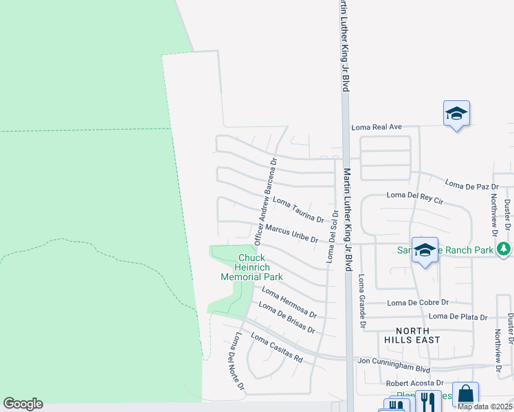 map of restaurants, bars, coffee shops, grocery stores, and more near 4245 Loma Rosada Drive in El Paso