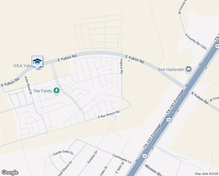 map of restaurants, bars, coffee shops, grocery stores, and more near 491 Texas 191 Frontage in Odessa