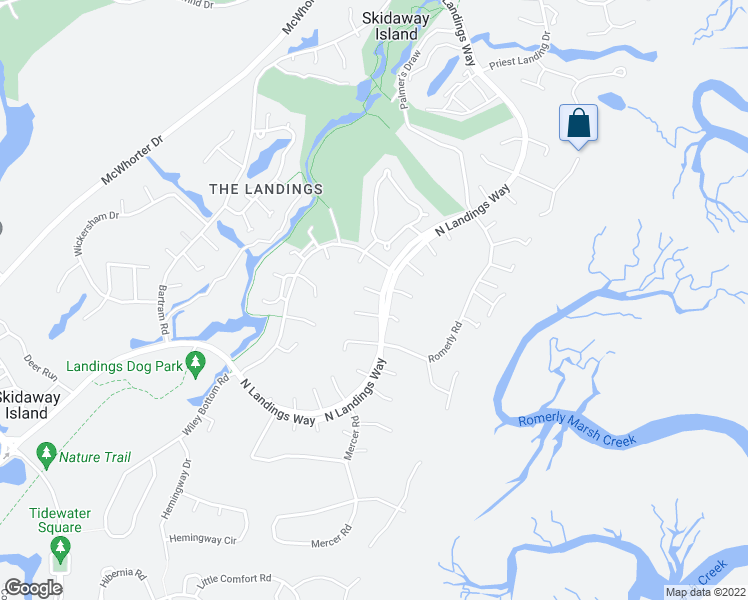 map of restaurants, bars, coffee shops, grocery stores, and more near 6 Barnwell Lane in Savannah