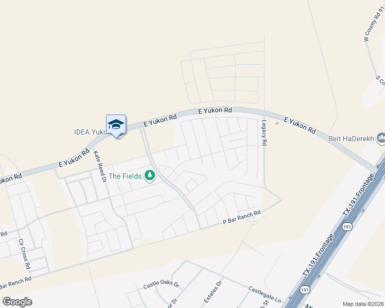 map of restaurants, bars, coffee shops, grocery stores, and more near 7102 Saguaro Road in Odessa