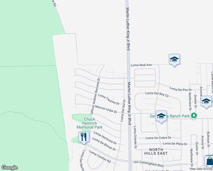 map of restaurants, bars, coffee shops, grocery stores, and more near 4428 Loma Diamante Drive in El Paso