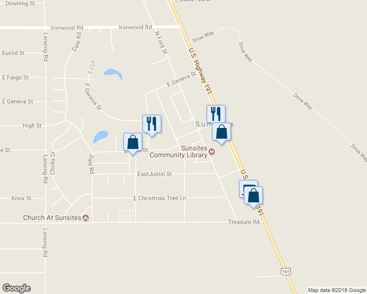 map of restaurants, bars, coffee shops, grocery stores, and more near 242 Sage Road in Cochise