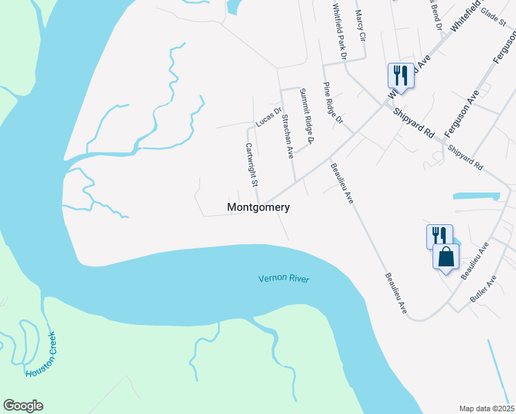 map of restaurants, bars, coffee shops, grocery stores, and more near in Montgomery