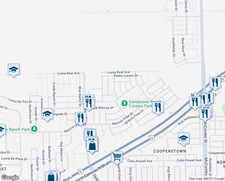 map of restaurants, bars, coffee shops, grocery stores, and more near 11536 Porfirio Payan Drive in El Paso