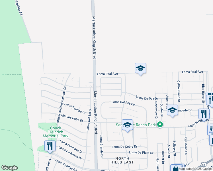 map of restaurants, bars, coffee shops, grocery stores, and more near 4520 Loma Colorada Court in El Paso