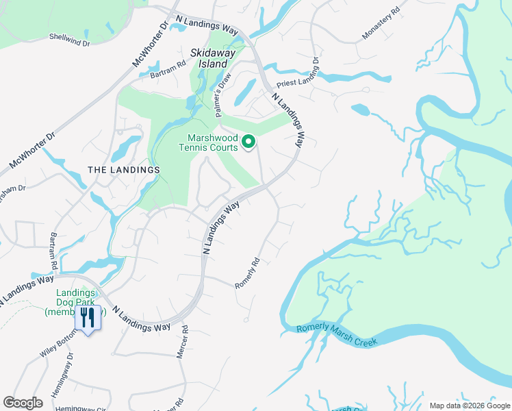 map of restaurants, bars, coffee shops, grocery stores, and more near 3 Nathanael Lane in Savannah