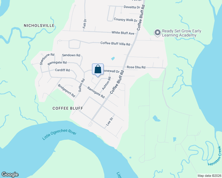 map of restaurants, bars, coffee shops, grocery stores, and more near 8 Rose Dhu Lane in Savannah