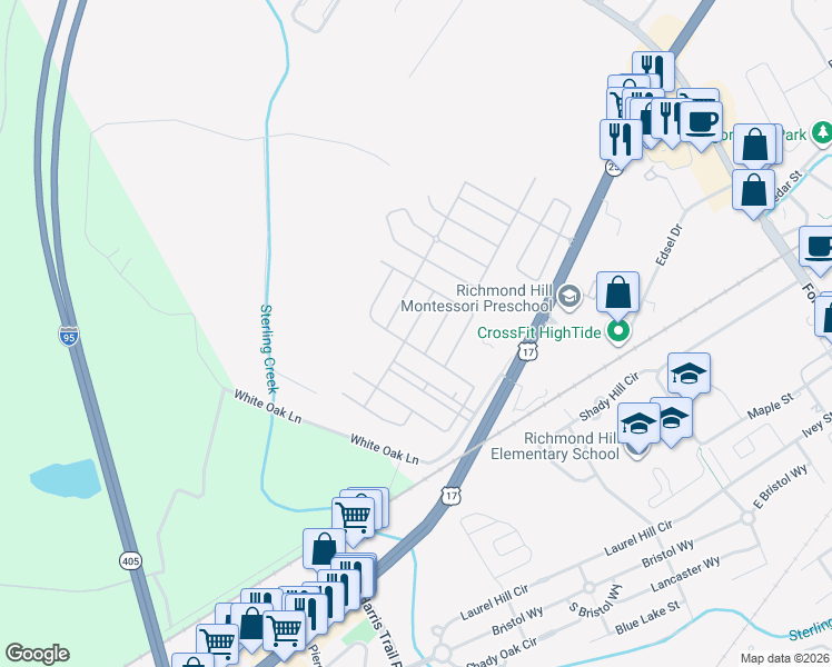 map of restaurants, bars, coffee shops, grocery stores, and more near 90 Butler Drive in Richmond Hill