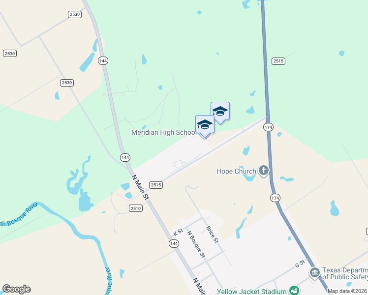 map of restaurants, bars, coffee shops, grocery stores, and more near 500 Creek 2515 in Meridian