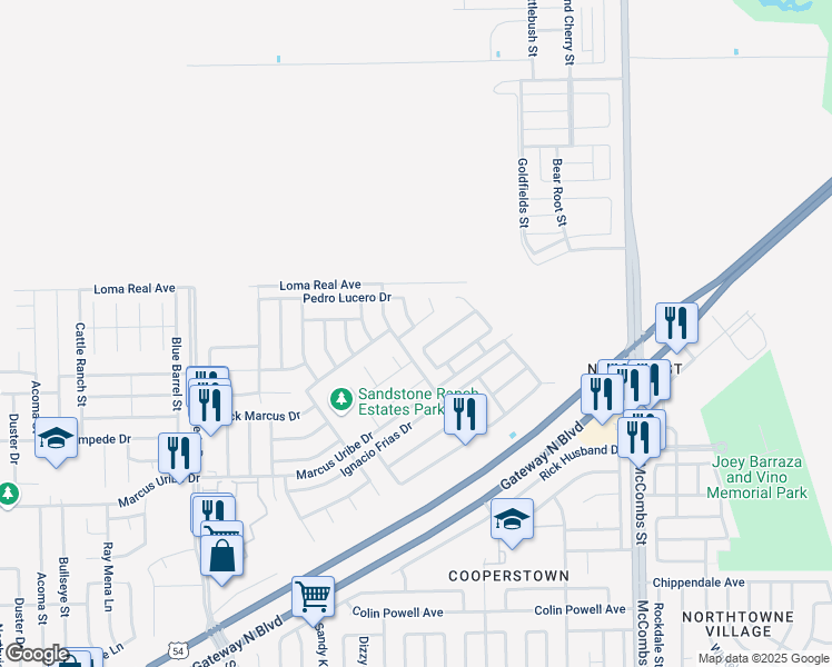 map of restaurants, bars, coffee shops, grocery stores, and more near 5533 Mike Vane Drive in El Paso