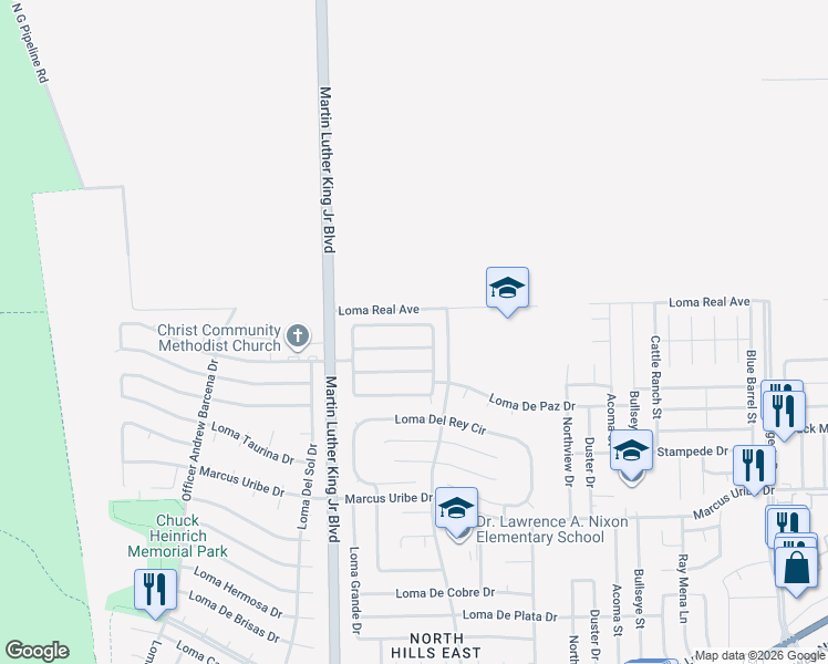 map of restaurants, bars, coffee shops, grocery stores, and more near 4556 Loma Colorada Court in El Paso