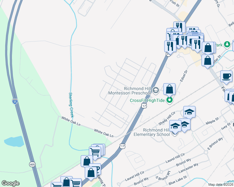 map of restaurants, bars, coffee shops, grocery stores, and more near 140 Butler Drive in Richmond Hill