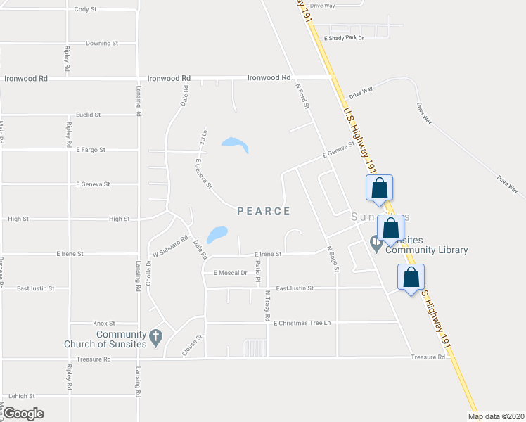 map of restaurants, bars, coffee shops, grocery stores, and more near in Cochise County