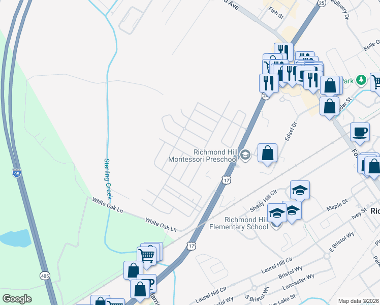 map of restaurants, bars, coffee shops, grocery stores, and more near 226 Scarlett Lane in Richmond Hill