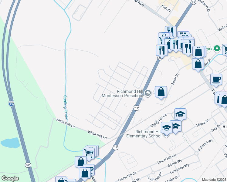 map of restaurants, bars, coffee shops, grocery stores, and more near 226 Scarlett Lane in Richmond Hill