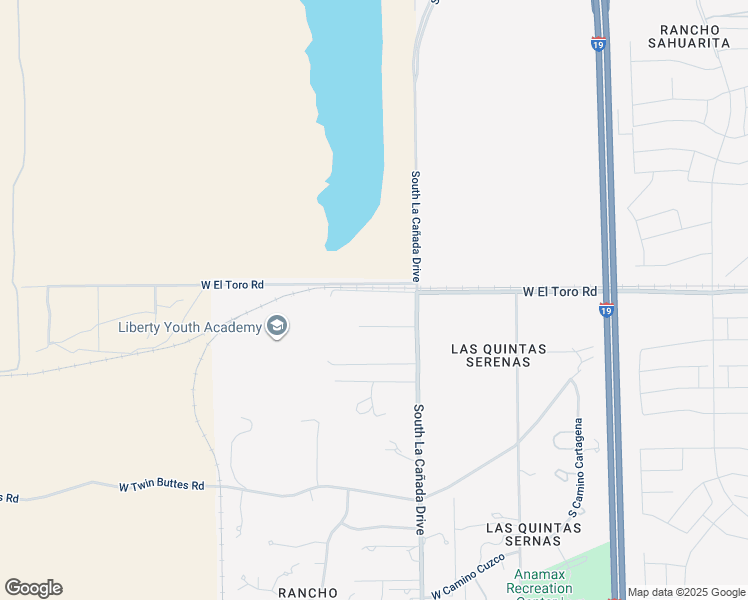 map of restaurants, bars, coffee shops, grocery stores, and more near 16930 South La Cañada Drive in Sahuarita