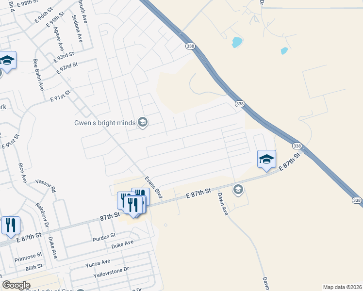 map of restaurants, bars, coffee shops, grocery stores, and more near 1225 Big Easy Street in Odessa