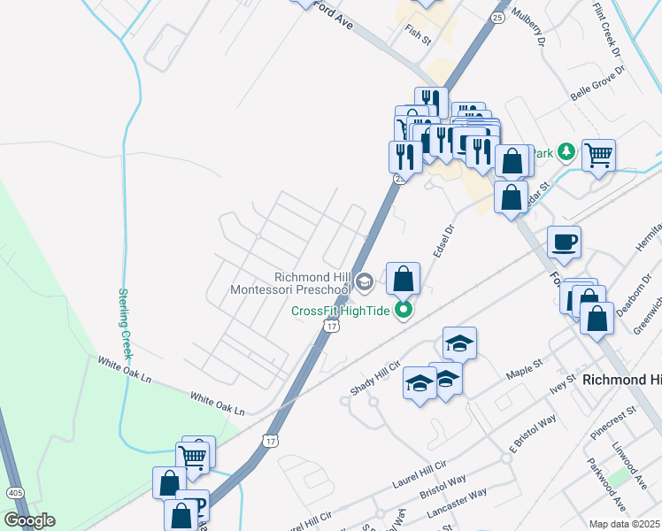 map of restaurants, bars, coffee shops, grocery stores, and more near 800 Canyon Oak Loop in Richmond Hill