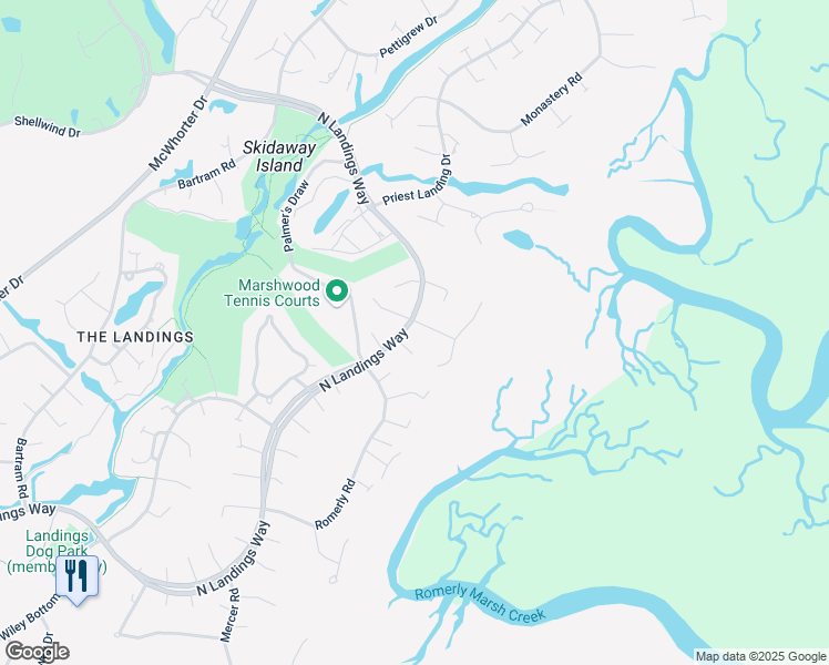 map of restaurants, bars, coffee shops, grocery stores, and more near 4 Senauki Lane in Savannah