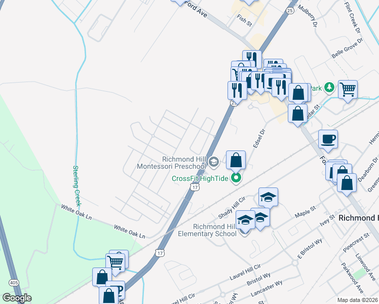map of restaurants, bars, coffee shops, grocery stores, and more near 800 Canyon Oak Loop in Richmond Hill