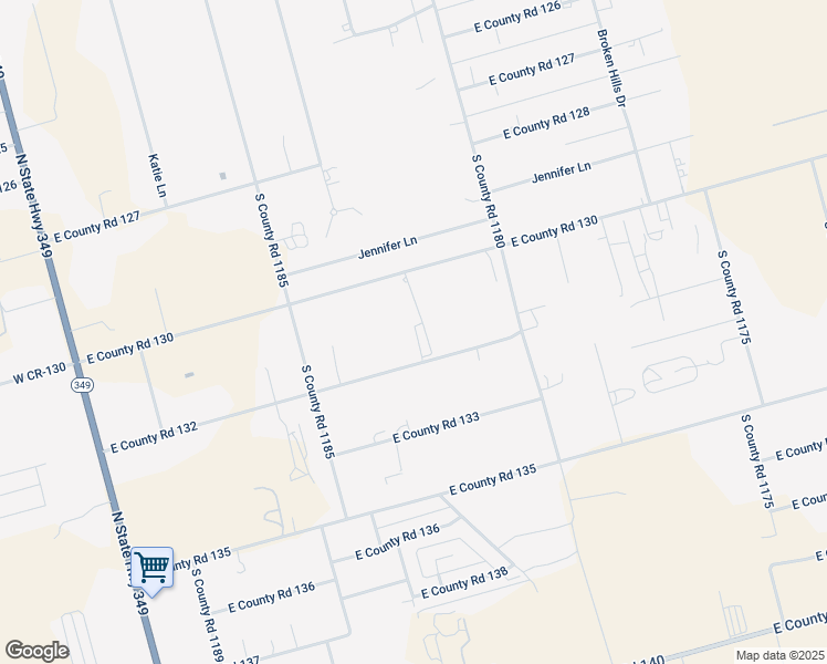 map of restaurants, bars, coffee shops, grocery stores, and more near 801 East County Road 132 in Midland