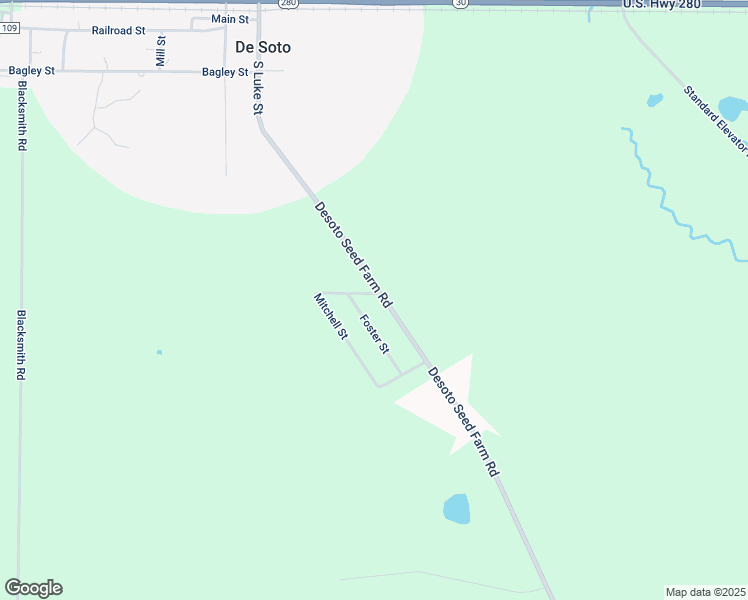map of restaurants, bars, coffee shops, grocery stores, and more near 117 Foster Street in De Soto