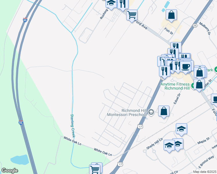 map of restaurants, bars, coffee shops, grocery stores, and more near 180 Willow Oak Drive in Richmond Hill