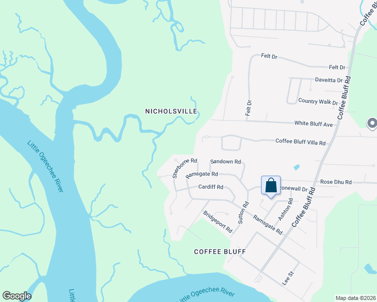 map of restaurants, bars, coffee shops, grocery stores, and more near 10 Sherborne Road in Savannah
