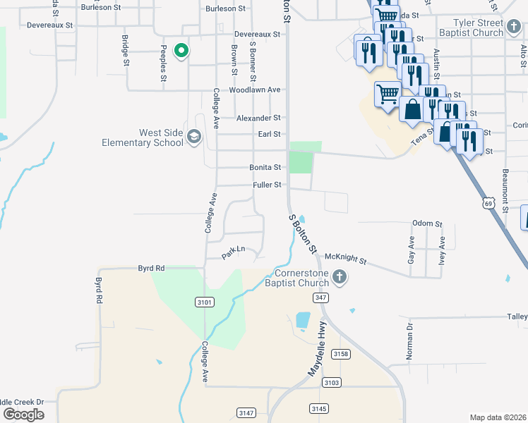 map of restaurants, bars, coffee shops, grocery stores, and more near 1506 Tremont Street in Jacksonville