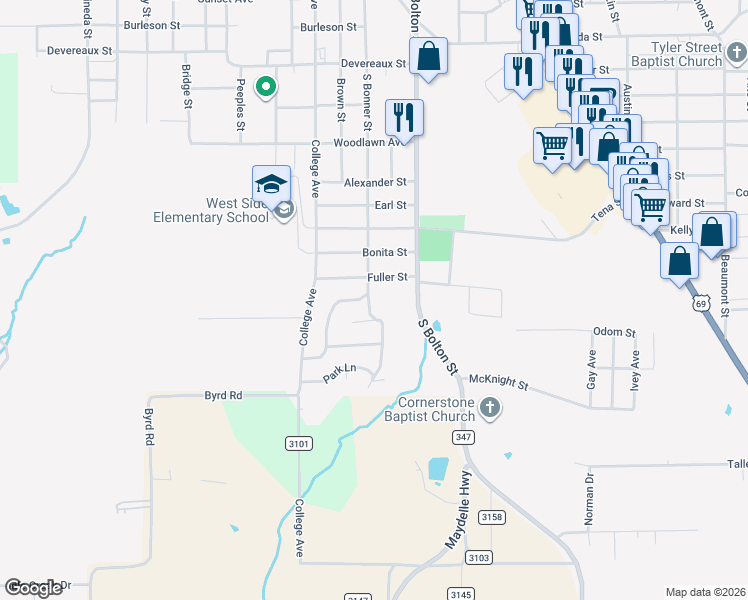 map of restaurants, bars, coffee shops, grocery stores, and more near 1506 Tremont Street in Jacksonville