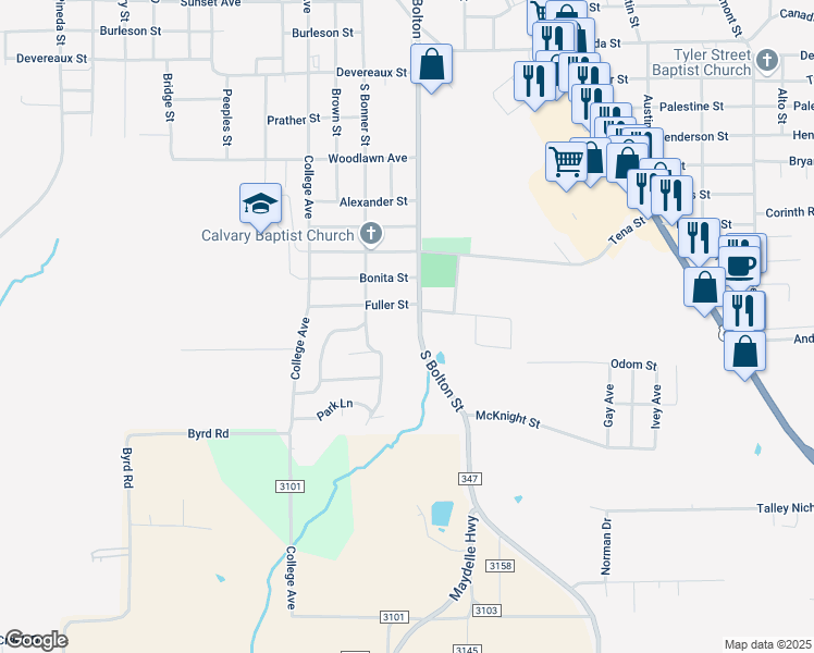 map of restaurants, bars, coffee shops, grocery stores, and more near 1505 South Bolton Street in Jacksonville