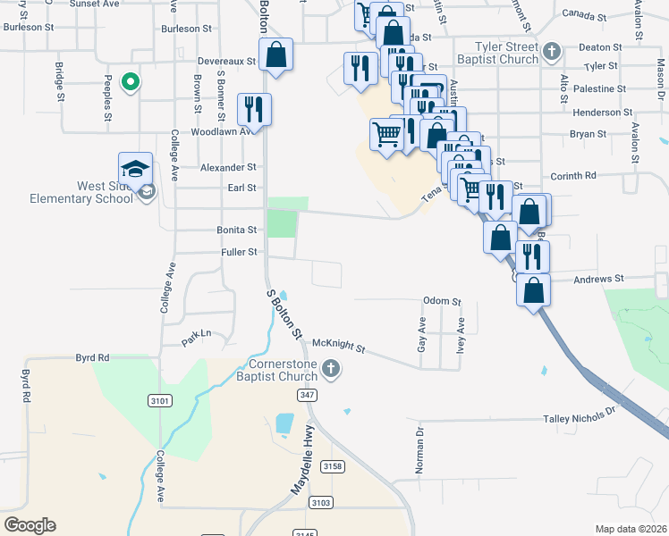 map of restaurants, bars, coffee shops, grocery stores, and more near 127 Sunnydale Street in Jacksonville